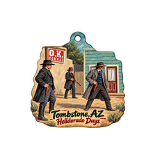 Load image into Gallery viewer, Silver Hills Trading Company Town Icon custom wood ornament OC1453 on white
