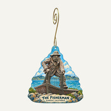 Load image into Gallery viewer, The Fisherman, Eureka California custom ornament OC1552 with gold hook
