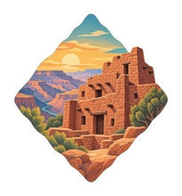 Load image into Gallery viewer, Hopi House Architecture M118 original magnet artwork
