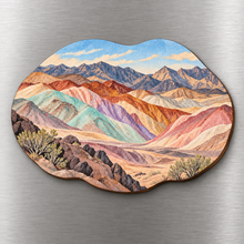 Load image into Gallery viewer, Artists Palette M134 wooden magnet on a stainless steel refrigerator with a subtle laser-cut wood edge
