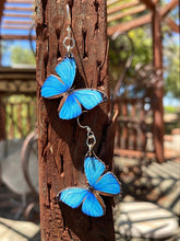 Load image into Gallery viewer, Blue Butterfly Earrings #1294
