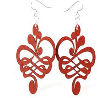 Load image into Gallery viewer, Calligraphy Flower Stretched Earrings # 1114
