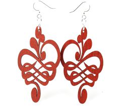 Calligraphy Flower Stretched Earrings # 1114