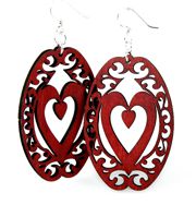 Decorative Heart Oval Earrings # 1158