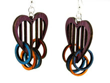 Load image into Gallery viewer, Heart with Rings Earrings # O1175
