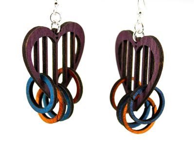Heart with Rings Earrings # O1175