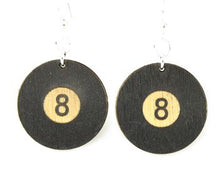 Load image into Gallery viewer, 8 Ball Earrings # 1181
