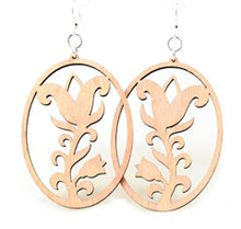 Load image into Gallery viewer, Flower Oval Earrings # 1182
