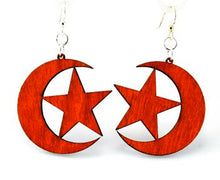 Load image into Gallery viewer, Star &amp; Crescent Earrings # 1186
