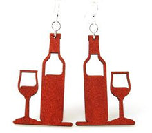 Load image into Gallery viewer, Wine Bottle and Glass Earrings # 1217
