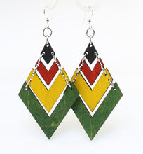 Load image into Gallery viewer, Rasta Fountain Pyramid Earrings # 1440
