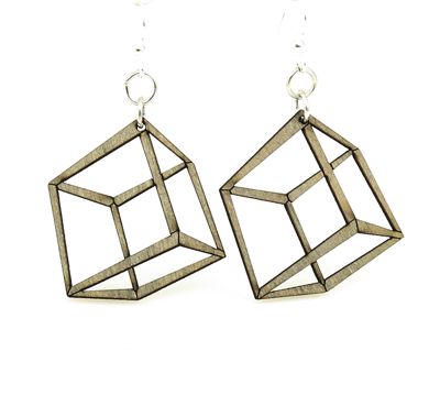 3D Cube Earrings # 1472