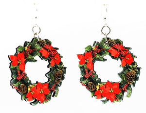 Large Christmas Wreath Earrings #1549