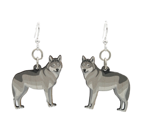 Grey Wolf Earrings #1620