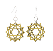 Load image into Gallery viewer, Anahata Chakra Wood Earrings #1633
