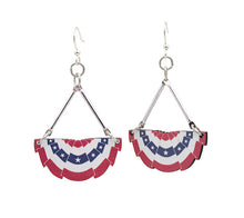 Load image into Gallery viewer, USA Pleated Fan Flag Earrings #1638

