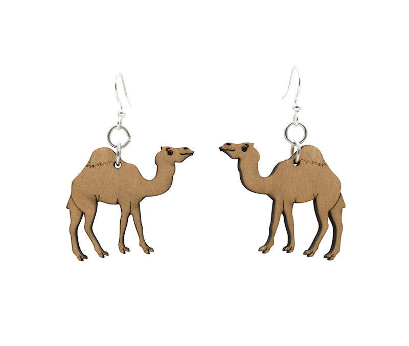 Camel Wood Earrings #1649
