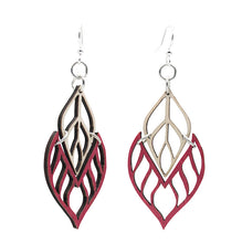 Load image into Gallery viewer, Flame Tip Wood Earrings #1651
