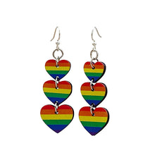 Load image into Gallery viewer, Rainbow Heart Earrings #1672
