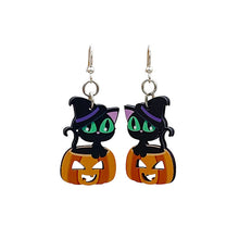 Load image into Gallery viewer, Cute Halloween Cat Earrings #1676
