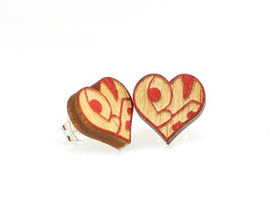 LOVE Heart Stud Earrings #3010