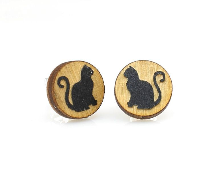 Cat Stud Earrings #3017