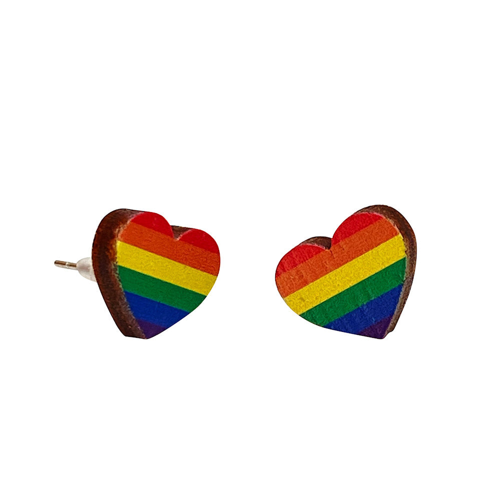 Rainbow Heart Stud Earrings #3091
