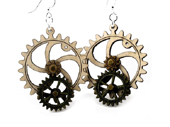 Kinetic Gear Earrings 5001A