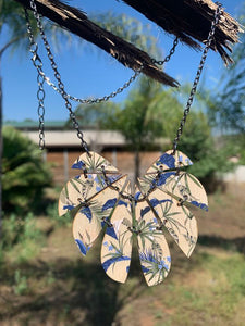 Blue Botanical Necklace #6129