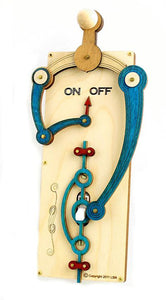 Single Toggle Switch Plate 8001E Blue & Natural Wood