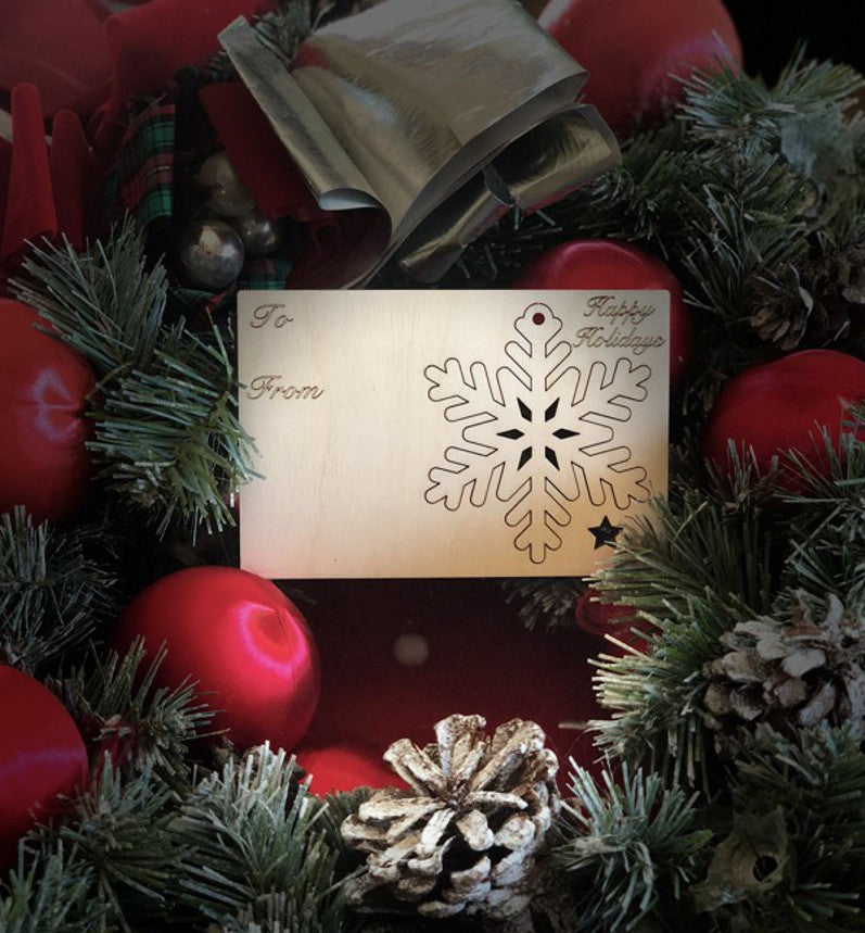 Star Snowflake Holiday Ornament Card #9001