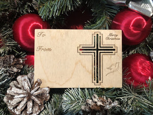 Christian Cross Holiday Ornament Card #9006