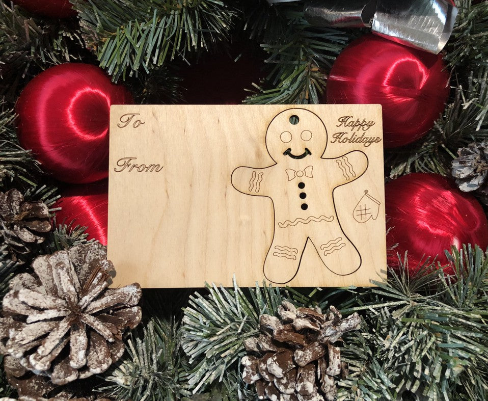 Gingerbread Man Holiday Ornament Card #9009