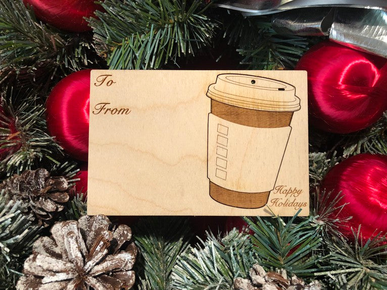 Coffee Cup Holiday Ornament Card #9010