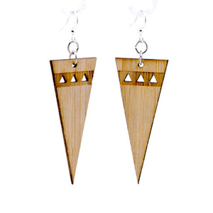 Pointed Edge Bamboo Earrings #991