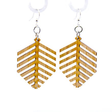 Load image into Gallery viewer, Modern Leaf Bamboo Earrings #997
