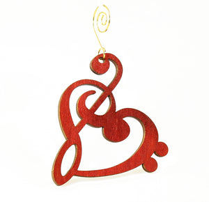Treble Clef Heart Ornament # 9996