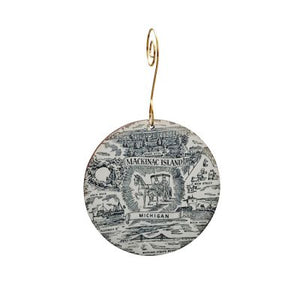 Mackinac Island Map Ornament #S979