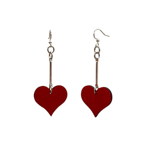 Simple Dangle Heart Earrings #T076