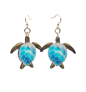 Blue Sea Turtle Earrings #T159
